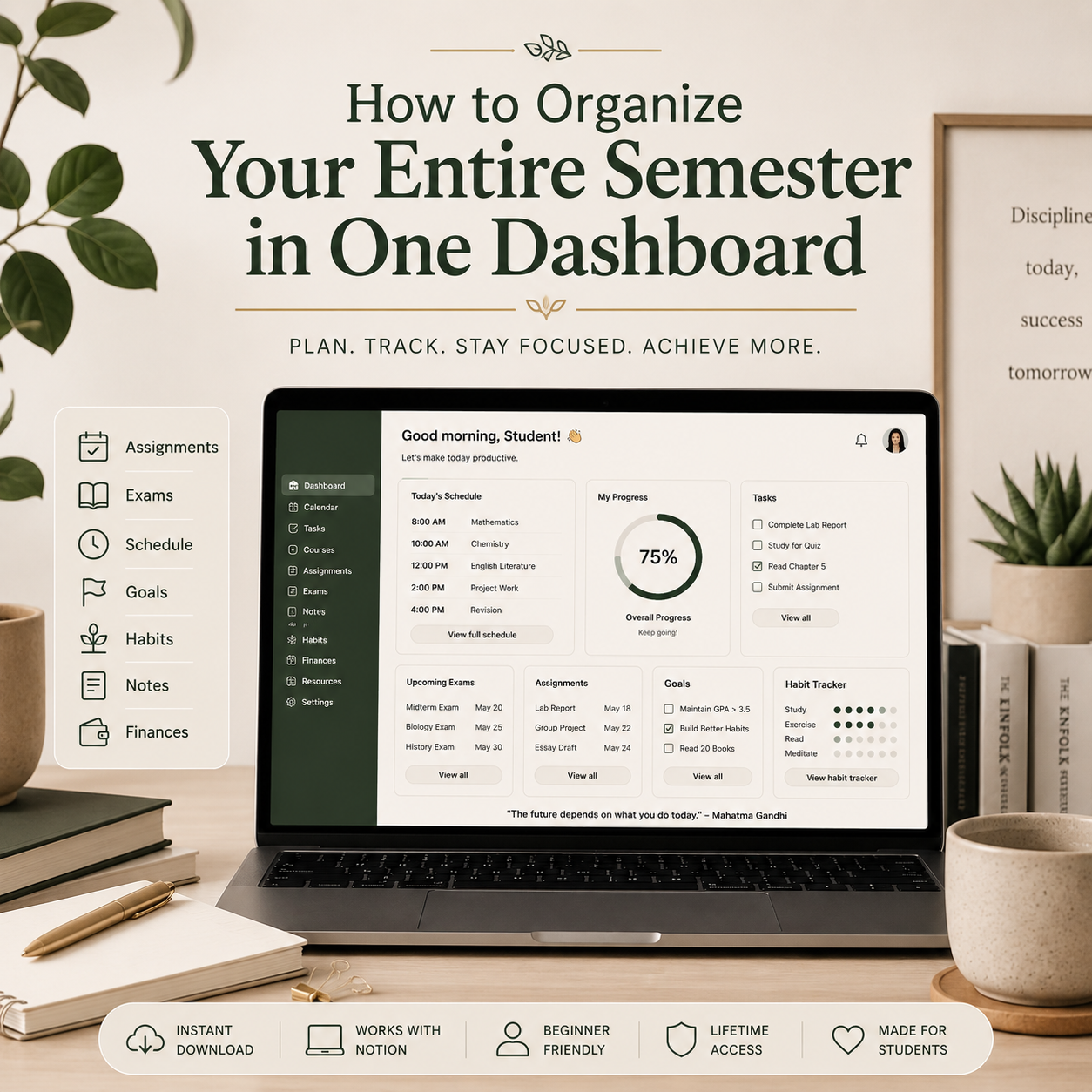 How to Organize Your Entire Semester in One Dashboard