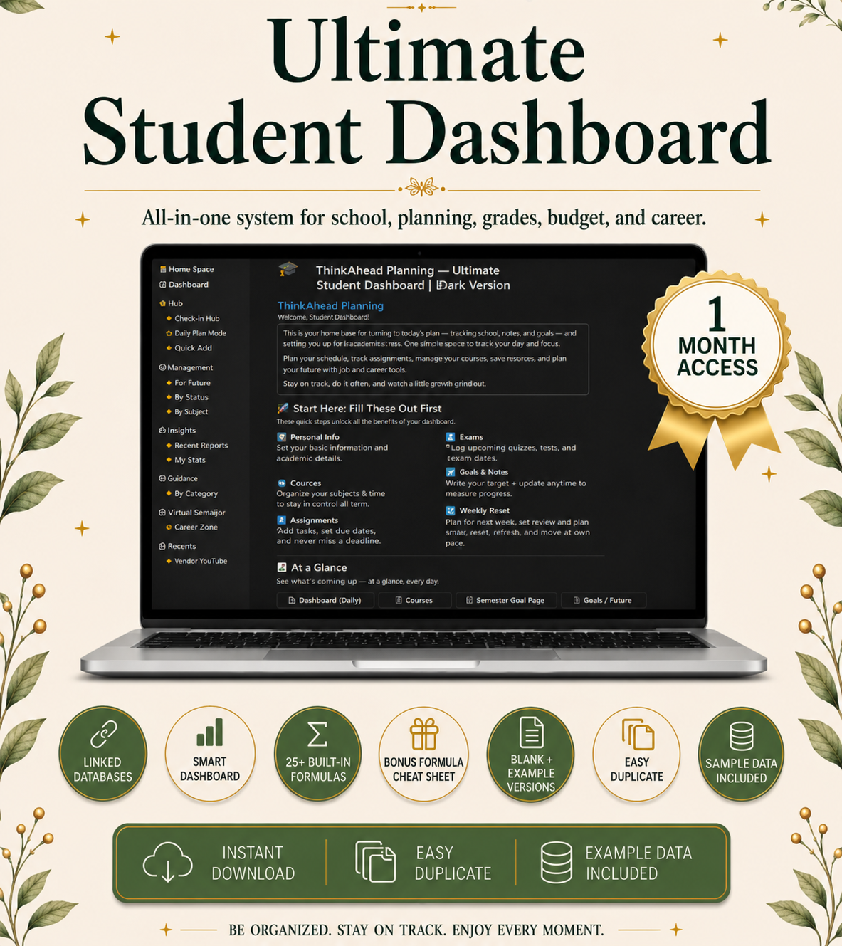 Student dashboard - 1 month access