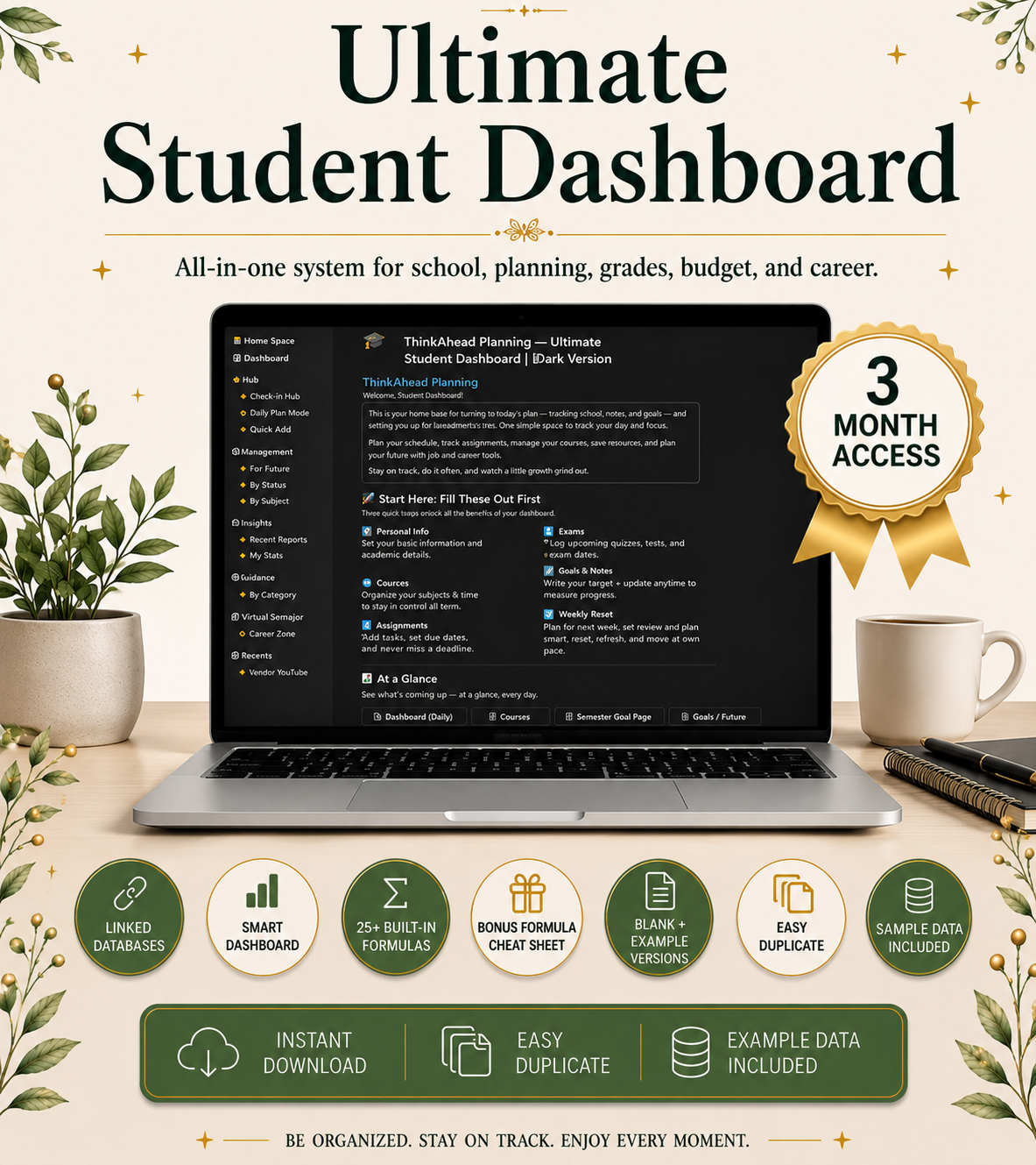 Student dashboard - 3 month access