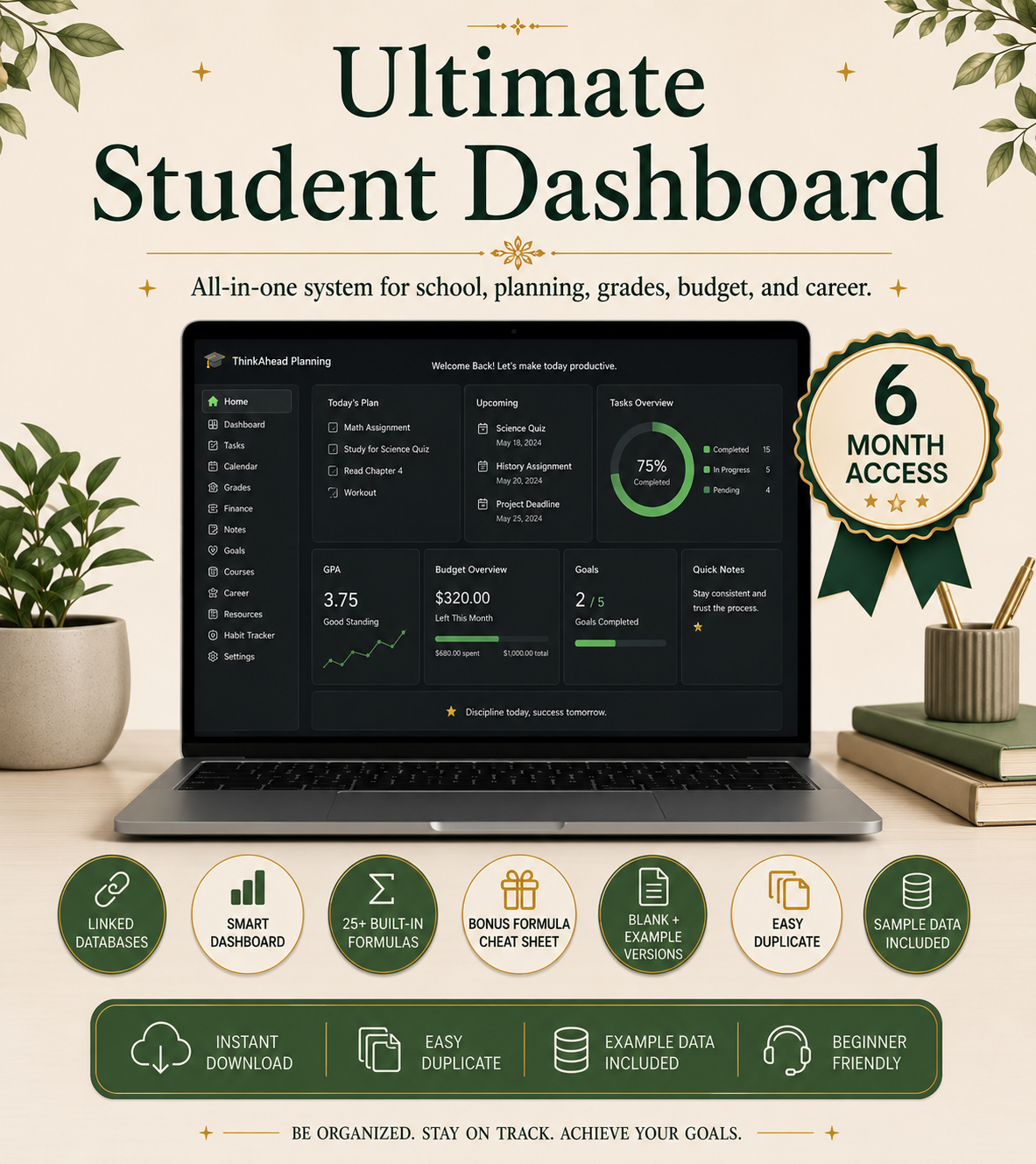 Student dashboard - 6 month access